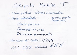 Test scrittura Stipula Modello T