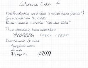 Esempio di scrittura con una Columbus Extra G