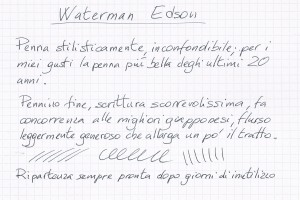 Esempio di scrittura di una Waterman Edson