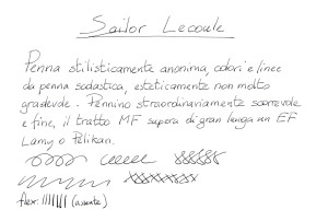 Test scrittura Sailor Lecoule